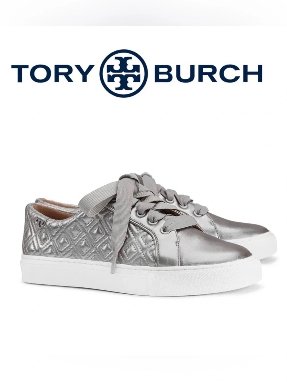Tory Burch Marion Quilted Sneaker /Gunmetal/ size 10